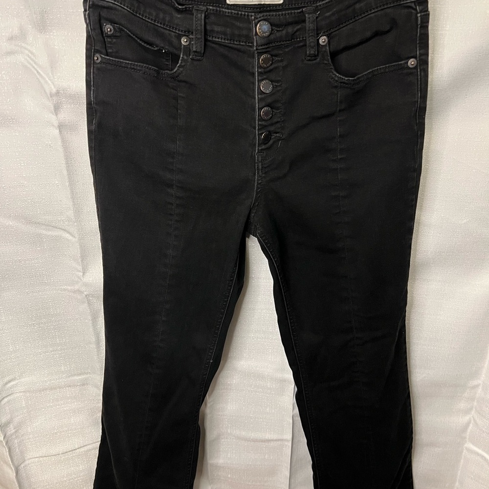 Free People Black Cropped Jeans 30